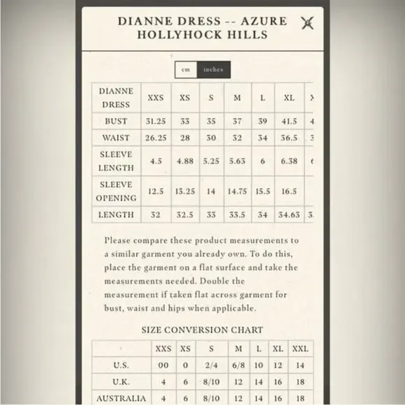 Doen Dianne Silk V Neck Puff Short Sleeve Mini Dress Blue Azure Hollyhock Hills - Picture 16 of 16